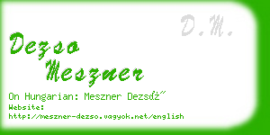 dezso meszner business card